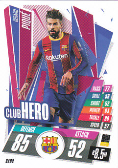 Gerard Pique FC Barcelona 2020/21 Topps Match Attax CL Club Hero #BAR02